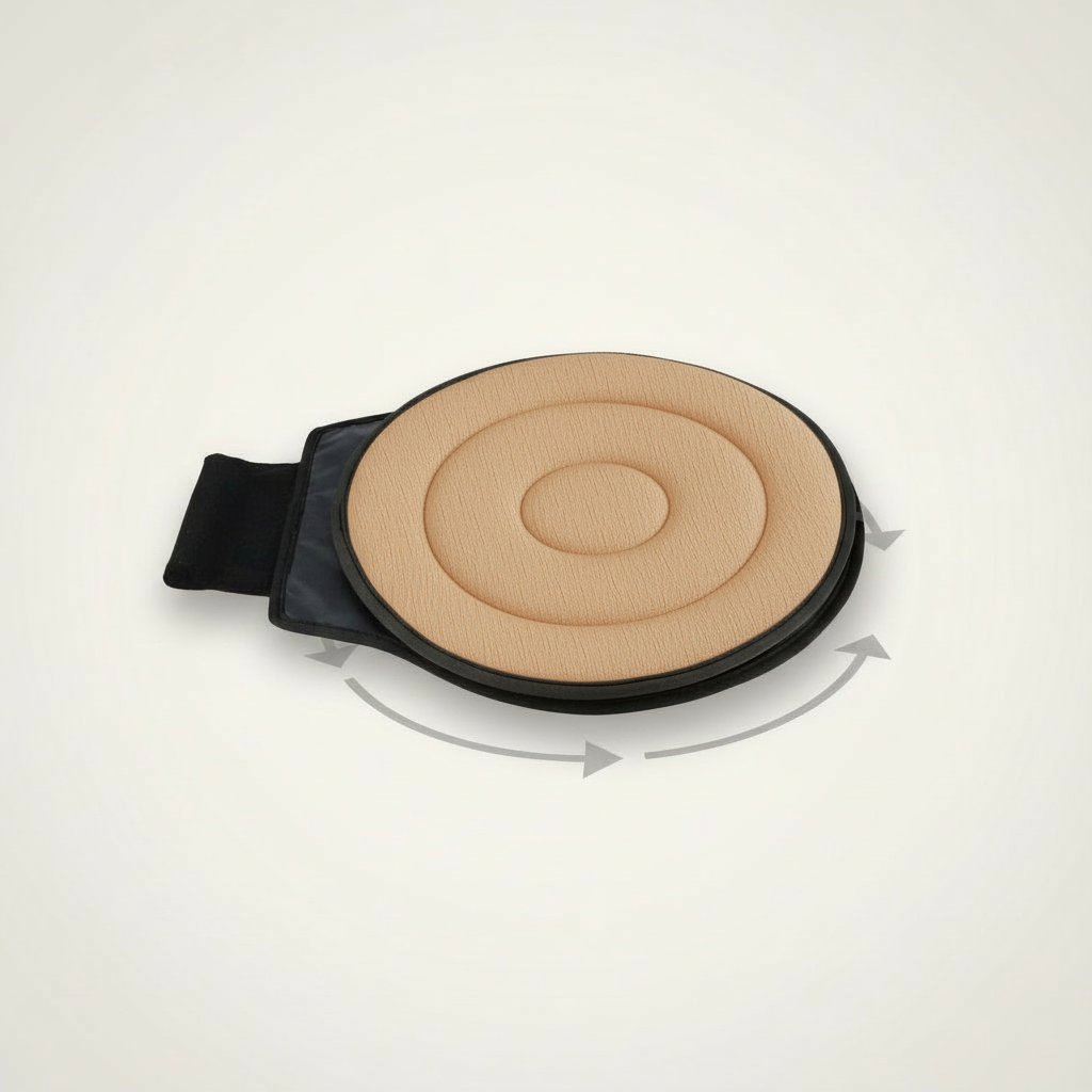 Cojín giratorio 360 grados. Diseño robusto para sillas y asientos de coche.