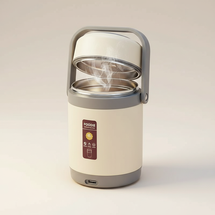Fiambrera calentada USB portátil para comida caliente en oficina o escuela.