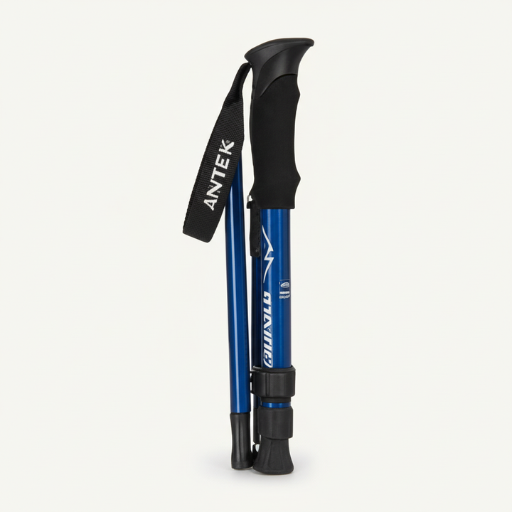 Bastones de senderismo telescópicos unisex, ideales para trekking y montañismo. Soporte y estabilidad.
