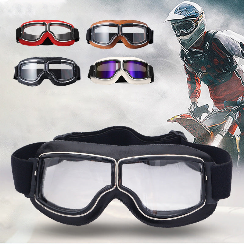 Accesorios de moto: gafas plegables vintage unisex con diseño clásico y protección solar.