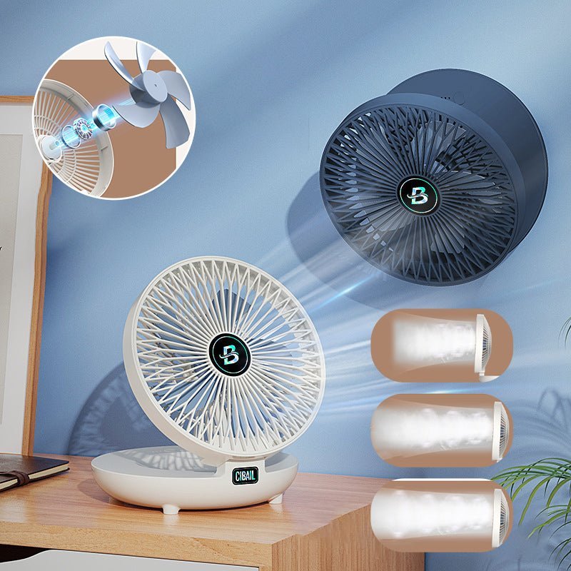 Moderno ventilador personal compacto, diseño elegante para tu hogar u oficina; fresco y discreto.