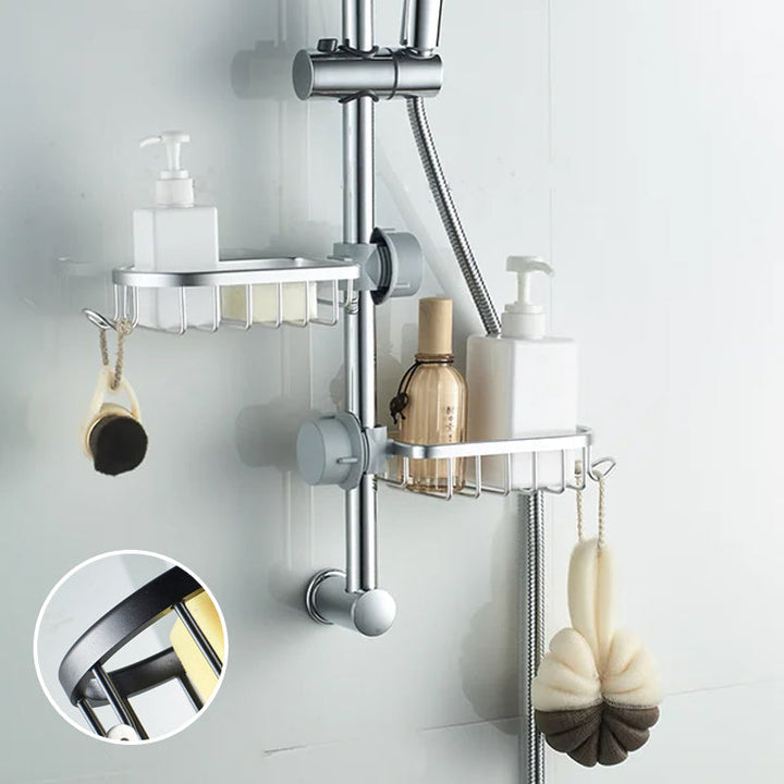 Solución de almacenamiento para ducha, organizador de aluminio inoxidable sin perforaciones.
