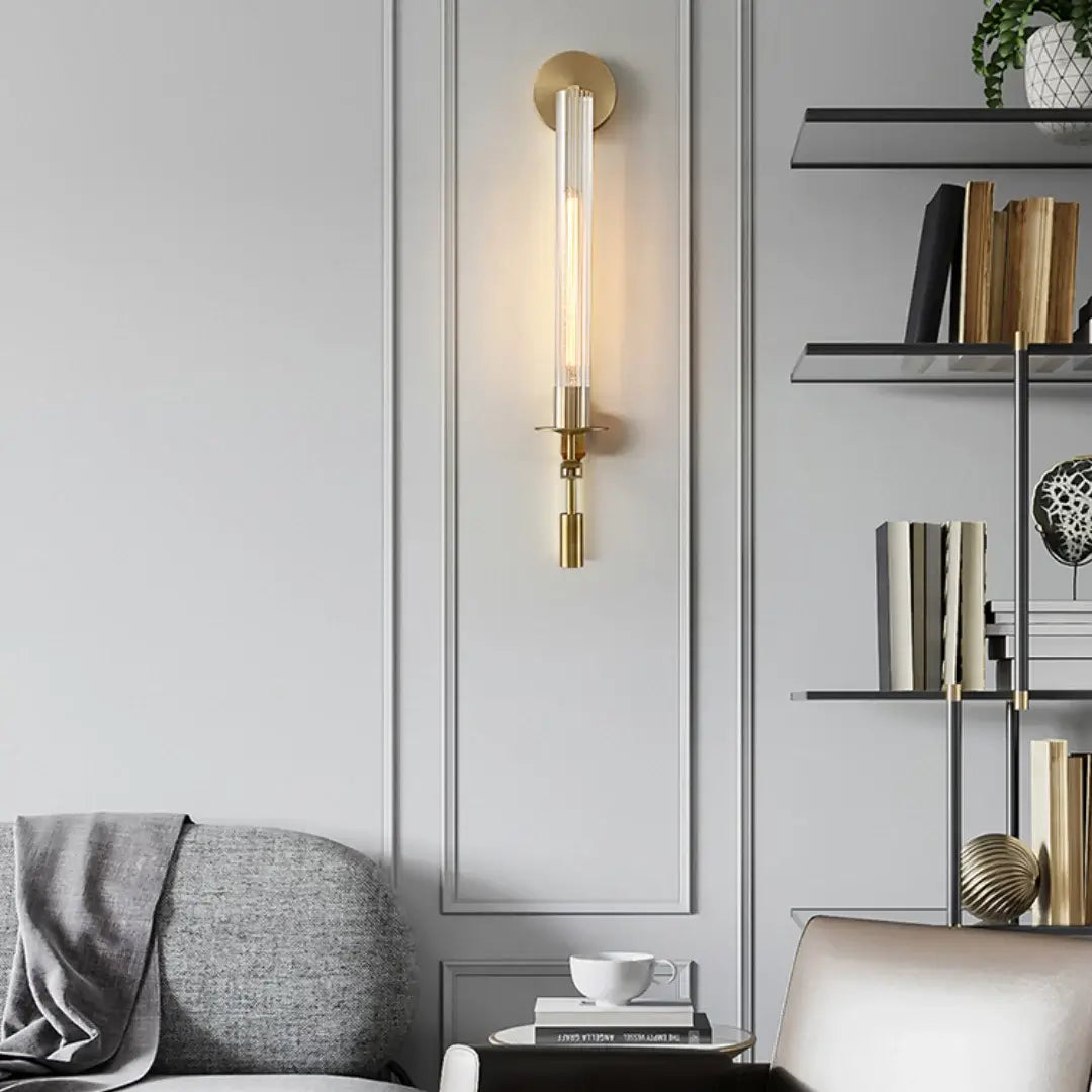 Iluminación decorativa: Lámpara de pared de vidrio estilo retro. Ideal para el hogar, crea ambiente.