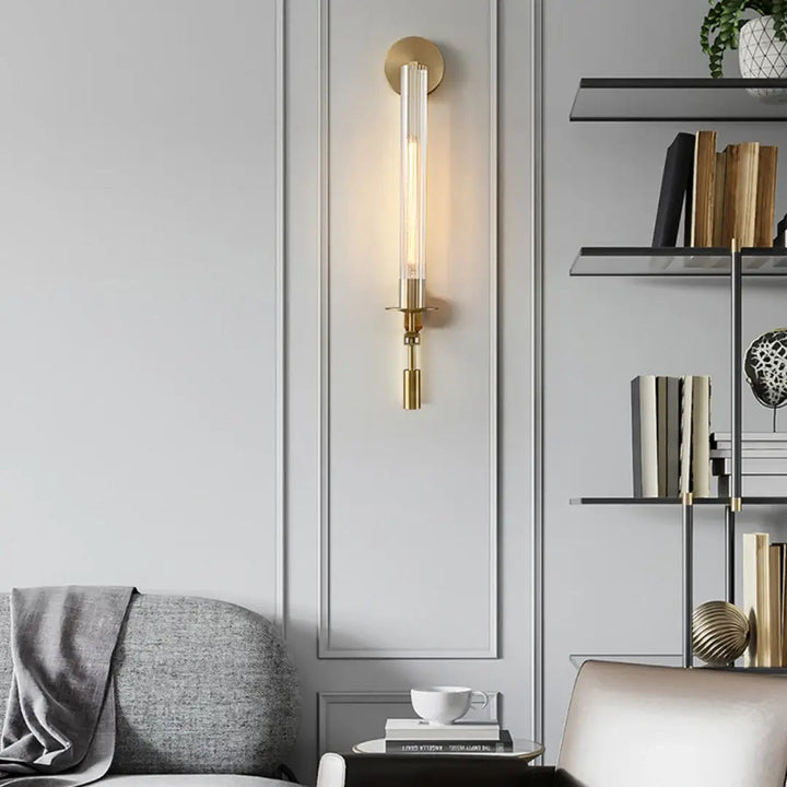 Iluminación decorativa: Lámpara de pared de vidrio estilo retro. Ideal para el hogar, crea ambiente.