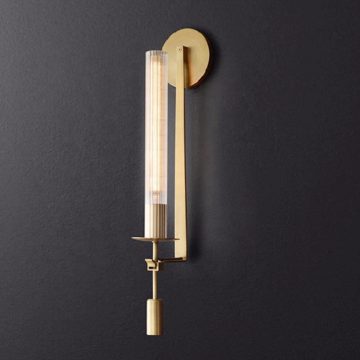 Diseño elegante: Lámpara de pared retro de vidrio y metal. Ideal para decoración del hogar con estilo.