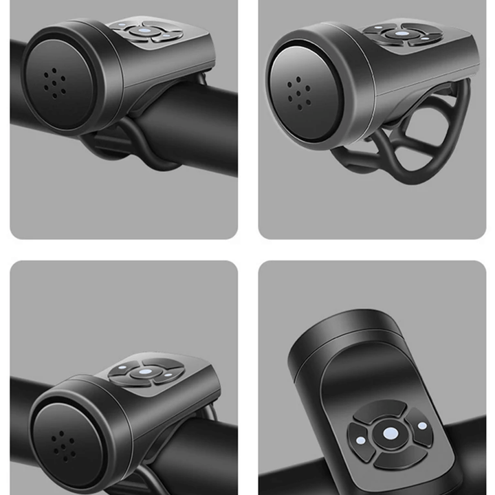 Bicicleta con alarma antirrobo USB instalada, proporcionando seguridad extra con su bocina potente.