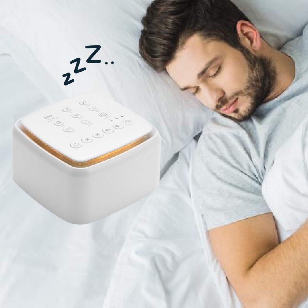 Máquina de sonido CalmWave portátil para dormir, 9 modos ambientales, ideal para bebés y adultos.