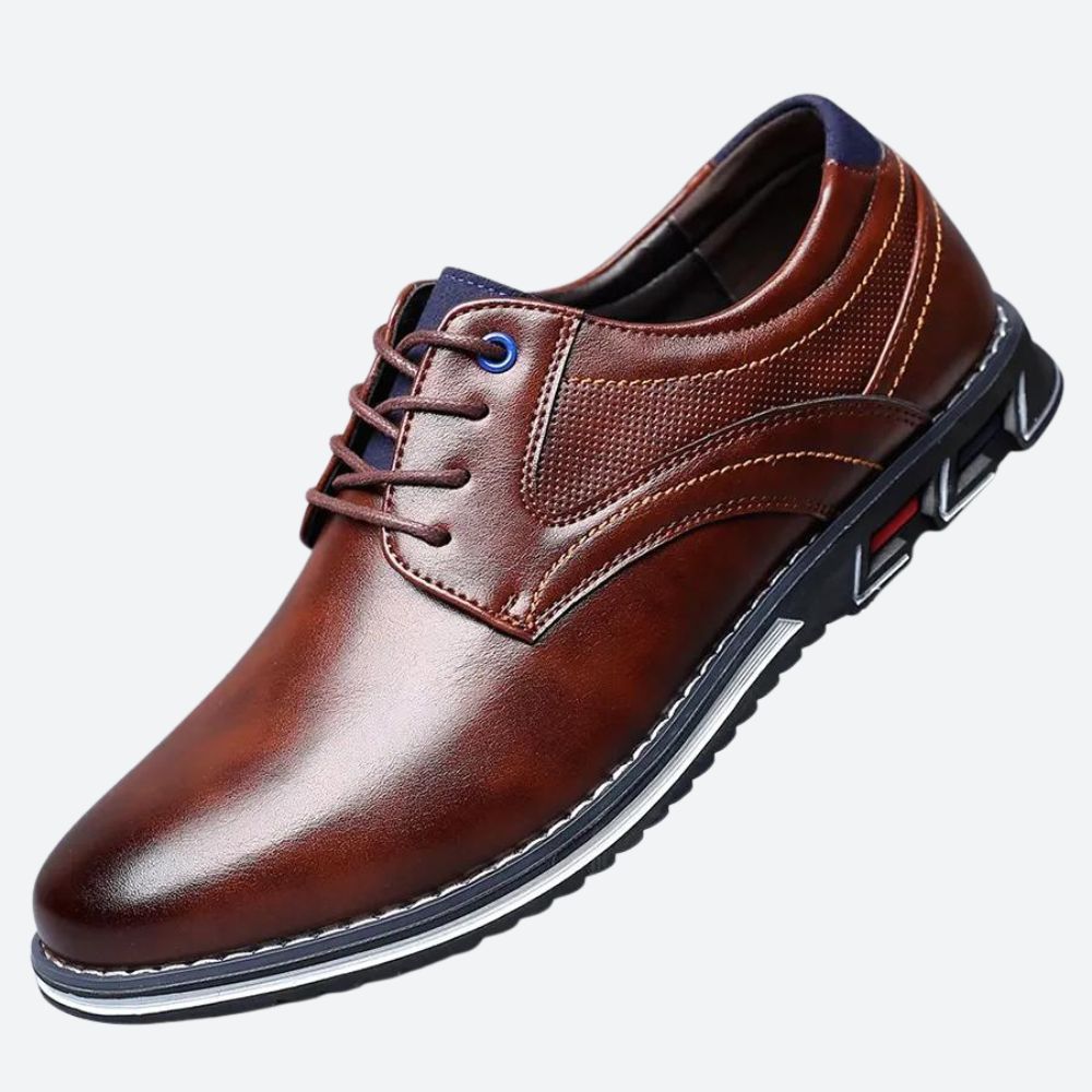 Elegantes zapatos de vestir para hombre, con cordones. Calzado formal de estilo clásico, perfecto para la moda masculina actual.