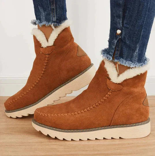 Zapatos cómodos ortopédicos para mujer en marrón, ideales para invierno, con máximo soporte para pies y bienestar duradero.