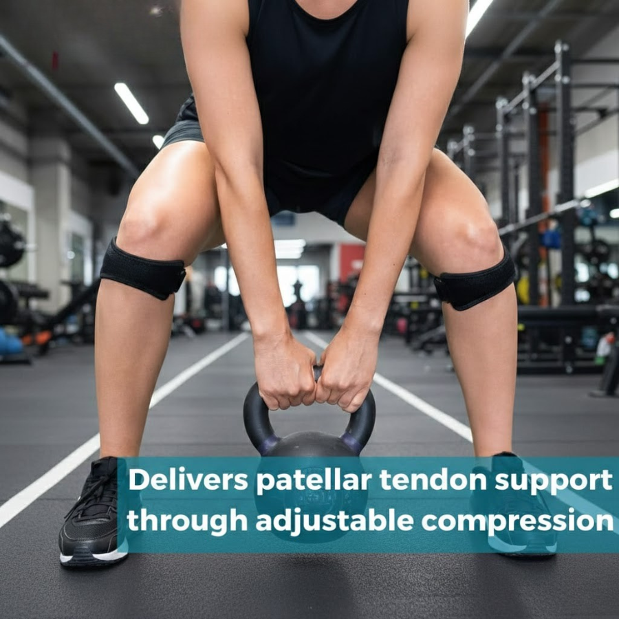 Rodillera deportiva para mujeres con tecnología de gel para un soporte superior y alivio de la rodilla.