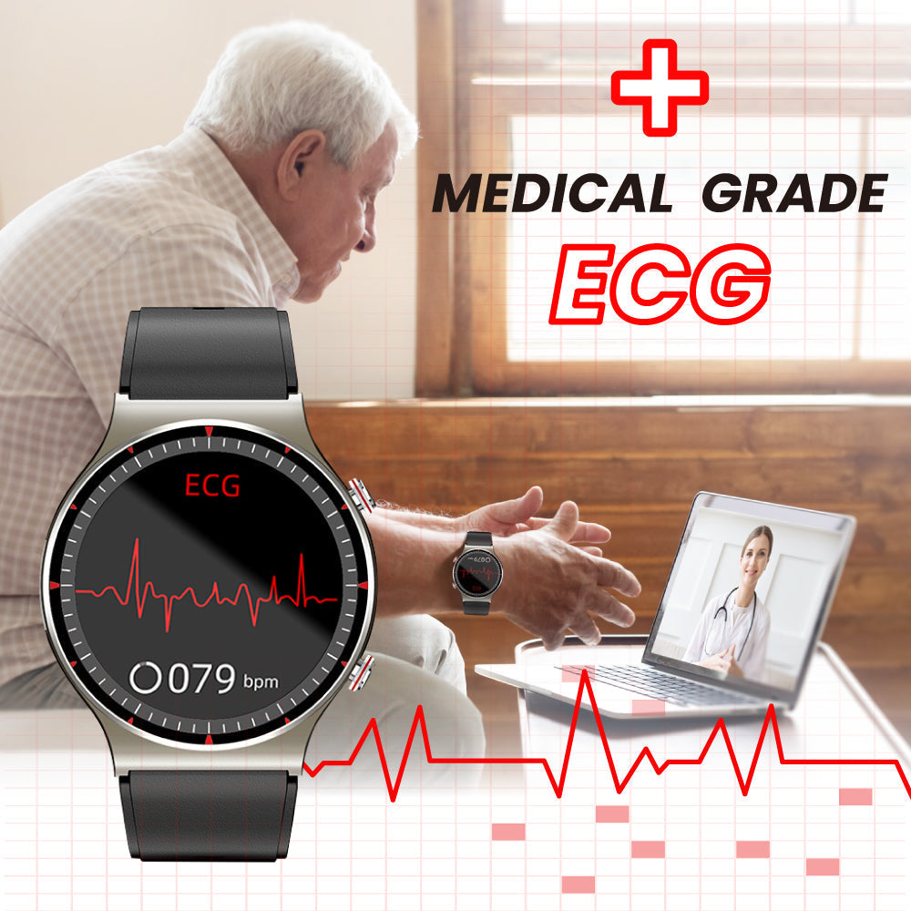 Smartwatch médico que mide SpO2. Ideal para monitoreo respiratorio y bienestar.