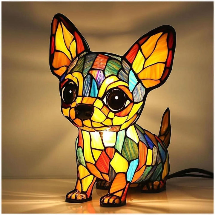 Regalo especial: lámpara LED de noche, estatua de perro para el hogar.