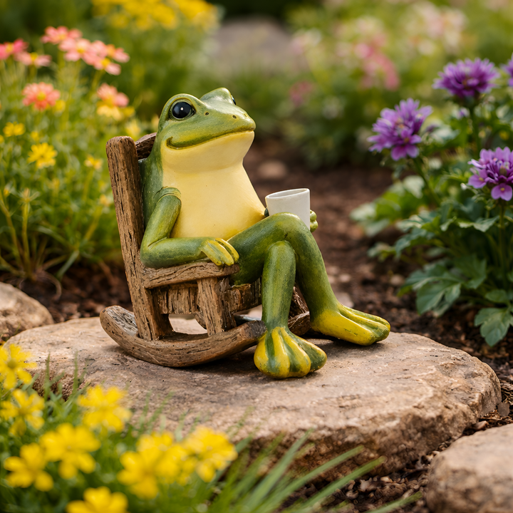 Decoración de jardín: figura de rana con luz solar LED, perfecta como adorno exterior o regalo único. Impermeable.