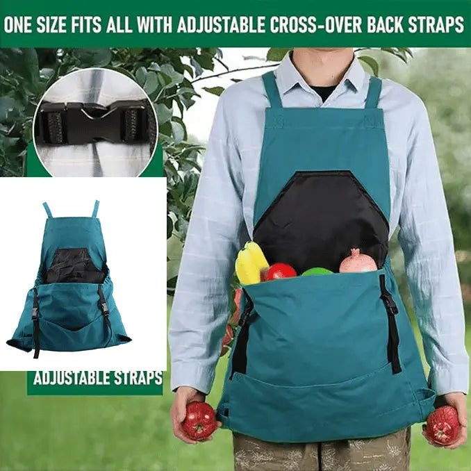 Delantal para jardín y taller con bolsillos. Unisex, tirantes cruzados, material Oxford duradero para herramientas.