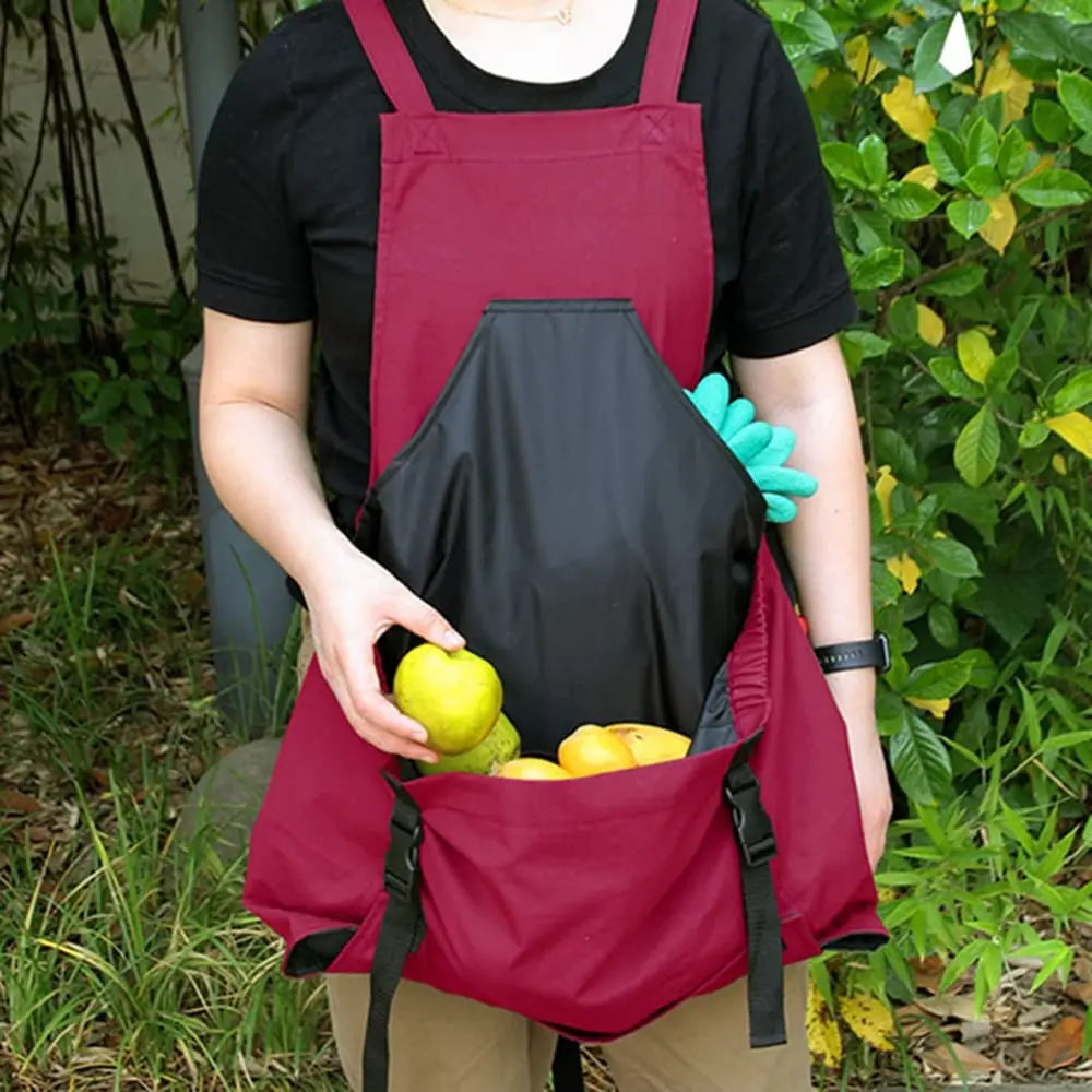 Delantal de jardinería unisex con tirantes cruzados, tela Oxford resistente y bolsillos grandes para herramientas.