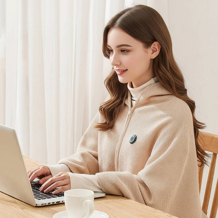 Chal térmico USB portátil para viajes, oficina, hogar. Calentamiento rápido, ideal para combatir el frío invernal.