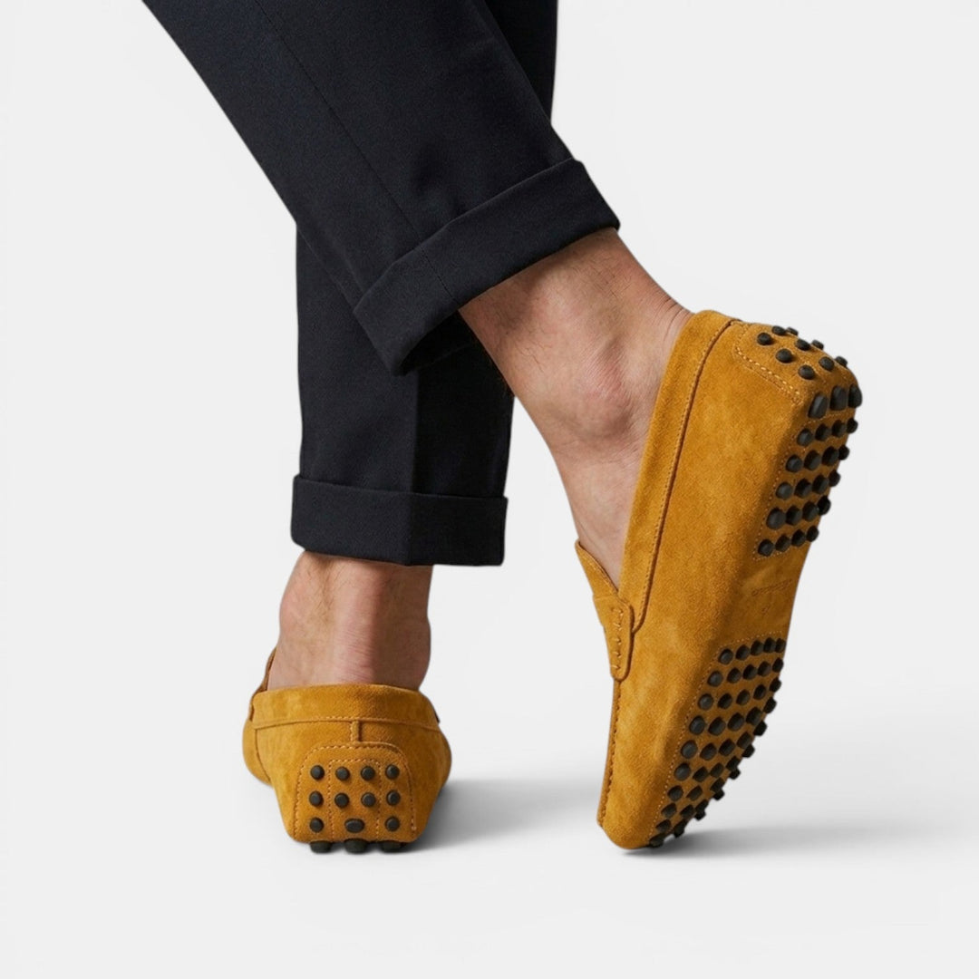 Mocasines para hombre, ante vegano. Estilo driver formal y casual, la elección perfecta para él.
