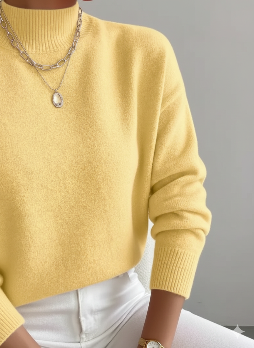 Jersey de cuello alto para mujer, comodidad suave y moda casual para el día a día.