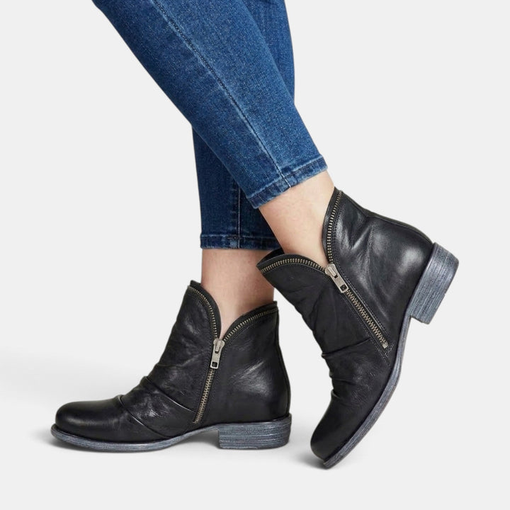 Moda femenina: botas ortopédicas con amortiguación y soporte, ideales para pies sensibles y confort.
