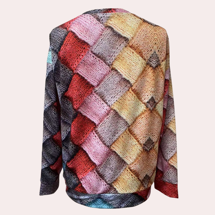 Jersey colorido de punto suave para mujer. Suéter de moda femenina que aporta comodidad y estilo vibrante.