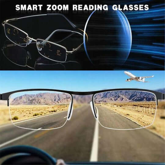 Gafas progresivas inteligentes unisex. Perfectas para corregir presbicia, miopía y astigmatismo, con visión nítida.