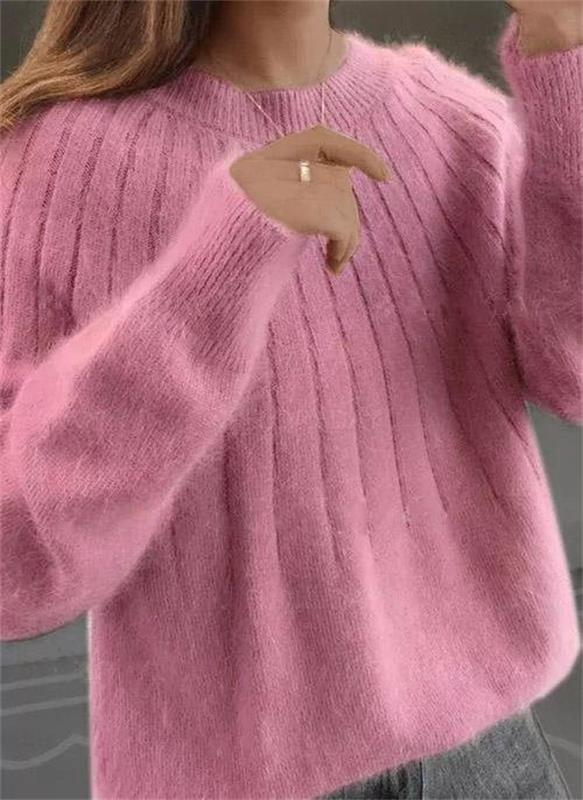 Cálido jersey de cachemira casual para mujer, cómodo y suave, ideal para el invierno.