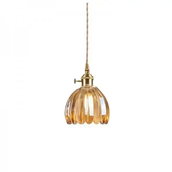 Colgante Corvya de cristal floral, diseño retro-moderno para iluminación decorativa.