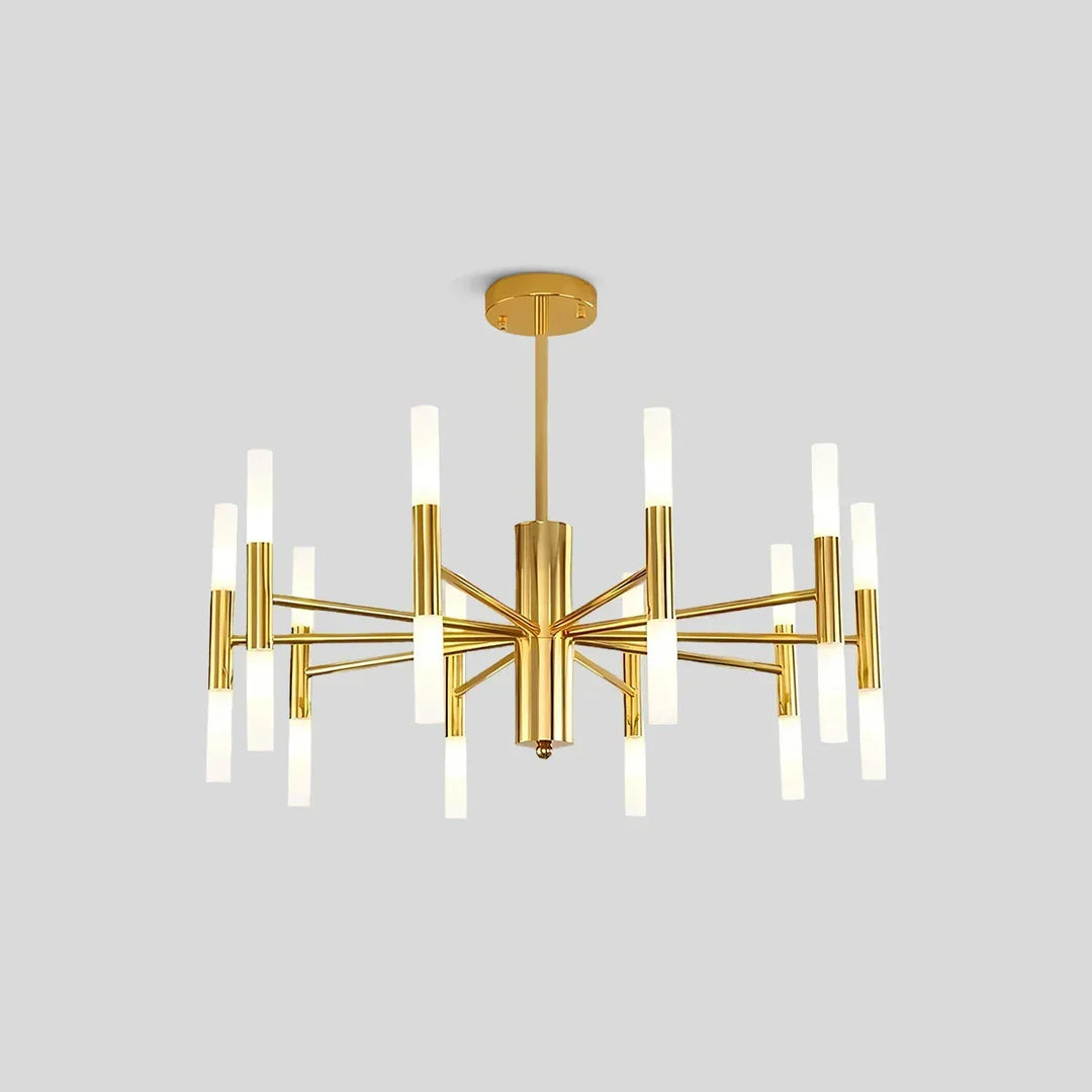 Lámpara de araña circular, iluminación LED ajustable, ideal para comedor moderno.