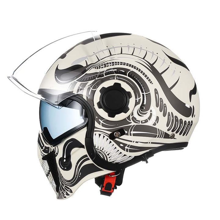 Protección para motociclista: Casco modular DOT ECE, doble visor, comodidad Coolmax superior.