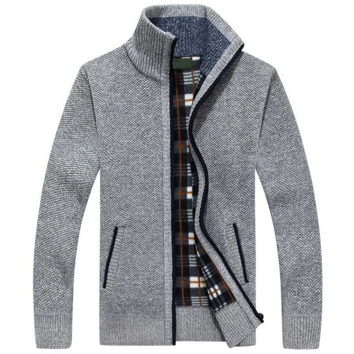 Chaqueta de punto hombre, cremallera, estilo casual y versátil para un look moderno de otoño.