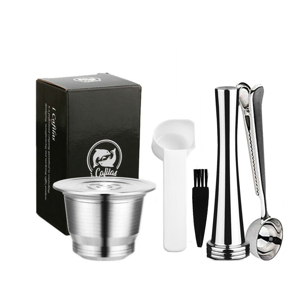 Cápsulas de café Nespresso reutilizables de acero inoxidable. Compatibles y sostenibles.