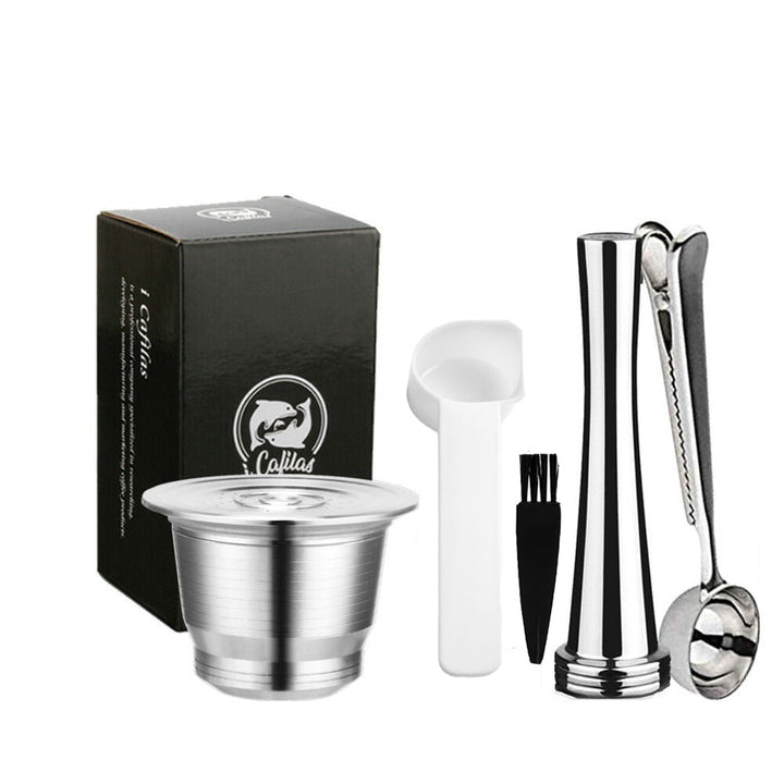 Cápsulas de café Nespresso reutilizables de acero inoxidable. Compatibles y sostenibles.