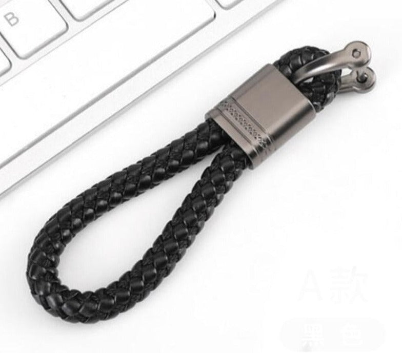 Llavero trenzado duradero, accesorio chic para tus llaves de vehículo, muy funcional.