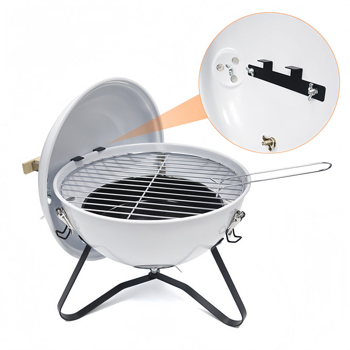 Grill de carbón para asar carnes y verduras en cualquier lugar.