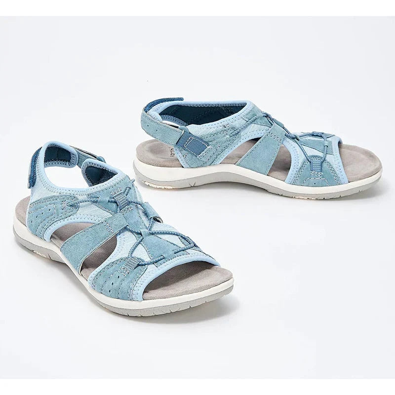 Sandalias de moda para mujer, diseño plano y abierto con acolchado para un confort fresco en verano. Casual.