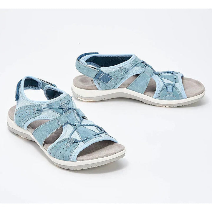 Sandalias de moda para mujer, diseño plano y abierto con acolchado para un confort fresco en verano. Casual.