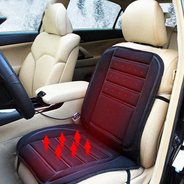 Funda de asiento térmica universal para coche, ofreciendo calidez instantánea y confort en invierno.