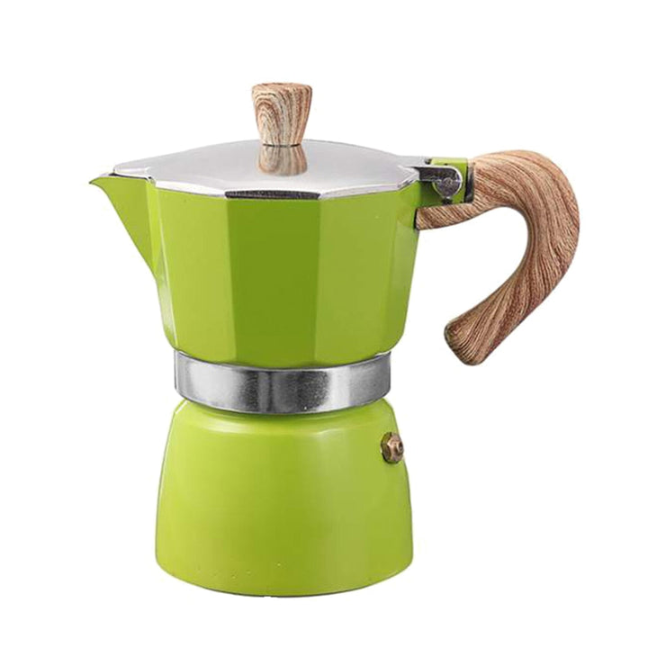 Cafetera italiana clásica de aluminio para hogar, prepara delicioso café espresso fácilmente.