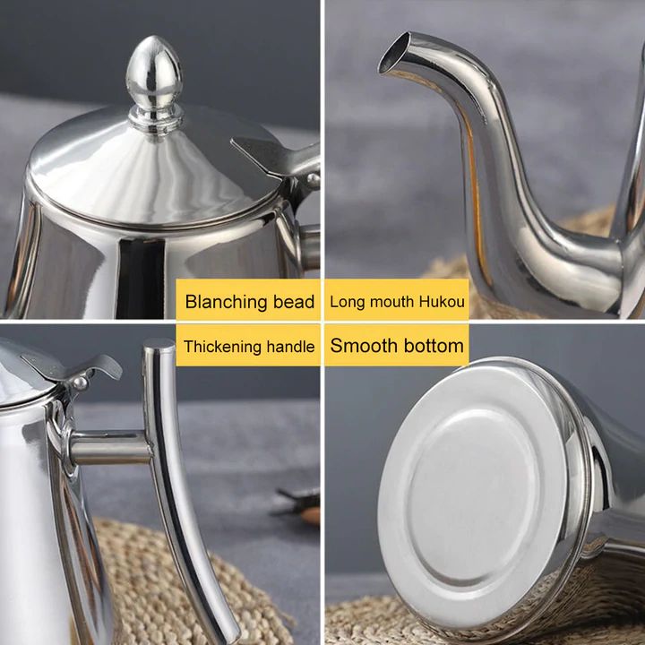 Elegante hervidor de inducción acero inoxidable, disponible en plata u oro, 1L y 1.5L. Perfecto para tu cocina.