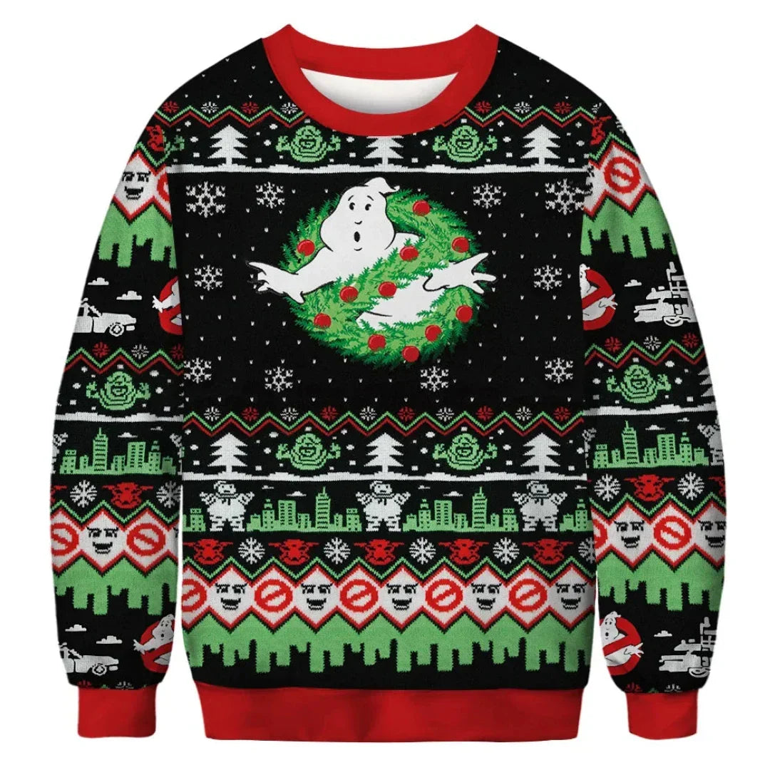 Suéter navideño unisex de invierno, manga larga y diseño alegre. Ideal como regalo de Navidad o para vestir casual.