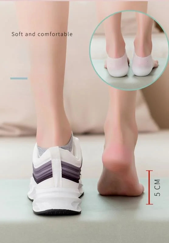 Amortiguación y altura discreta con plantillas elevadoras de talón de silicona suave para todo calzado unisex.