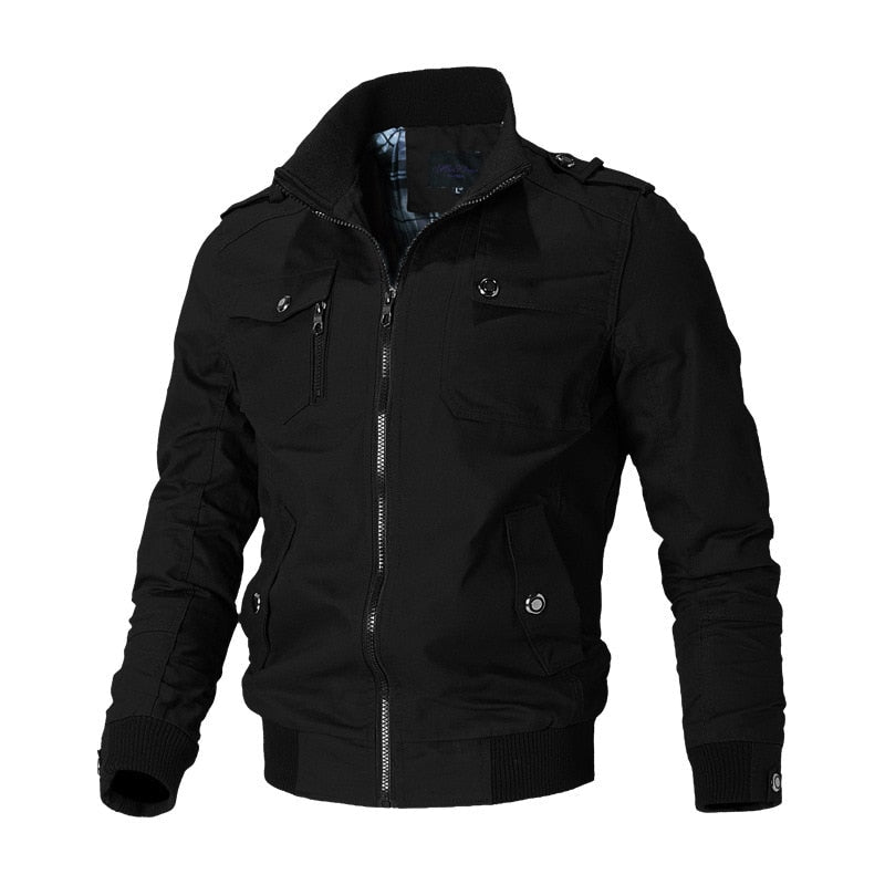 Chaqueta de invierno moderna para hombre con cuello alto, ideal para frío. Abrigo casual elegante.