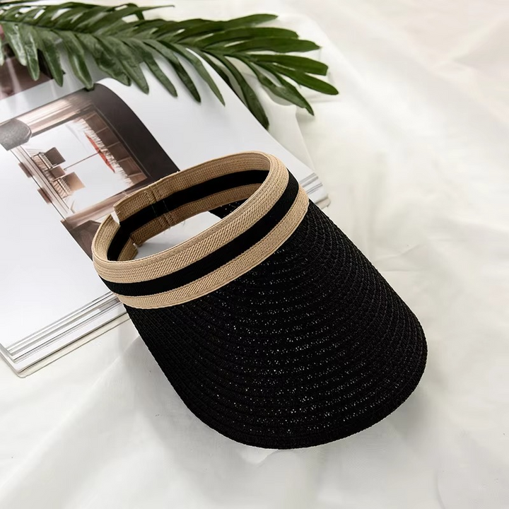 Sombrero visera unisex con protección UV y ala ancha, ideal para el sol del verano y actividades.