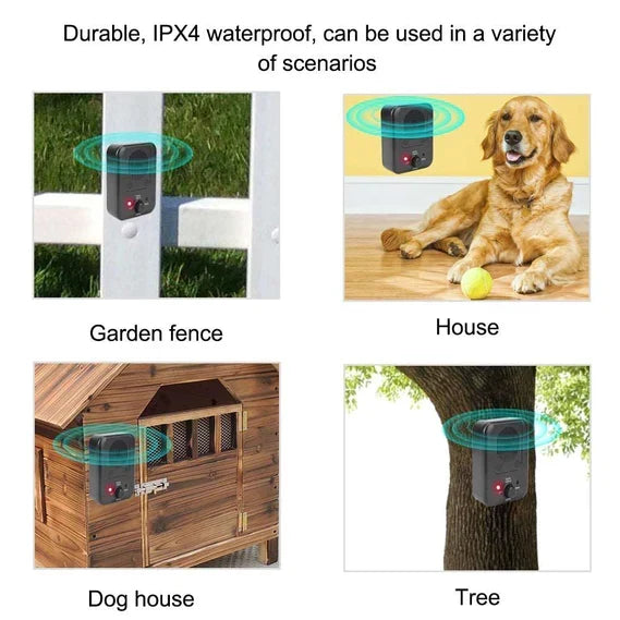 Control de ladridos por ultrasonido para perros, adiestrador eficaz y seguro para mantener la calma en tus mascotas.