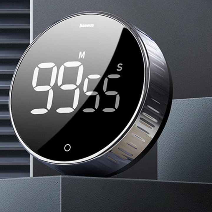 Temporizador digital magnético para cocina, ideal para cuenta regresiva precisa y fácil control.