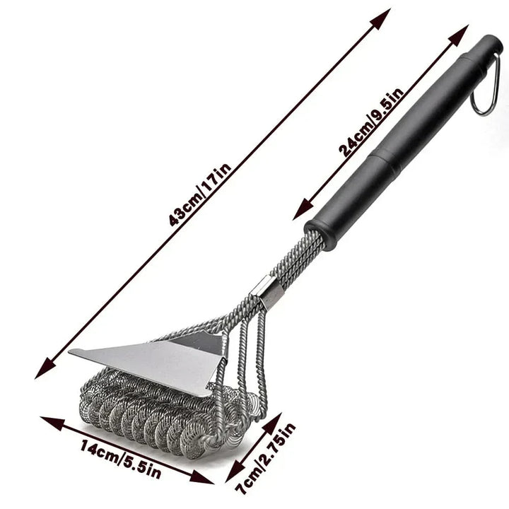 Utensilio de limpieza para asador, cepillo de parrilla sin cerdas que garantiza seguridad y eficacia.