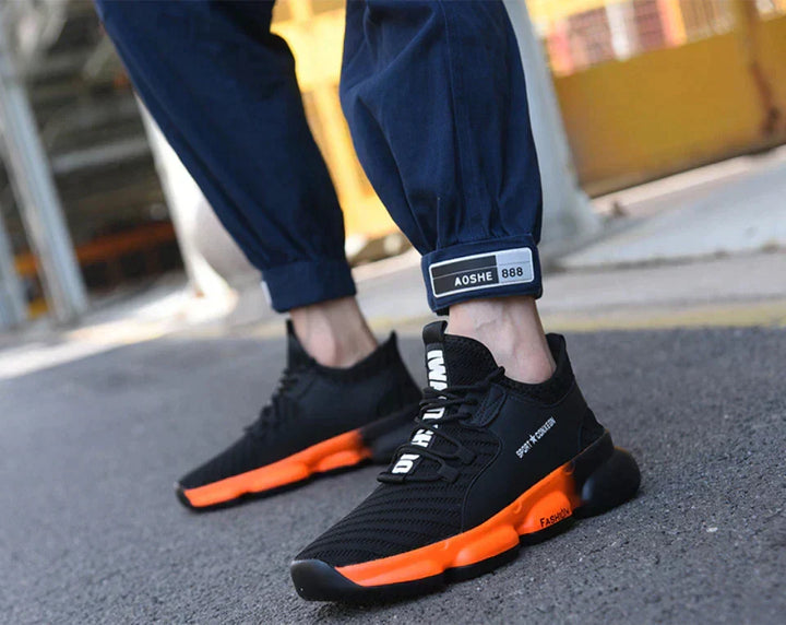 Zapatillas de seguridad robustas para hombres, protección antiperforación y antideslizante para trabajo duro.