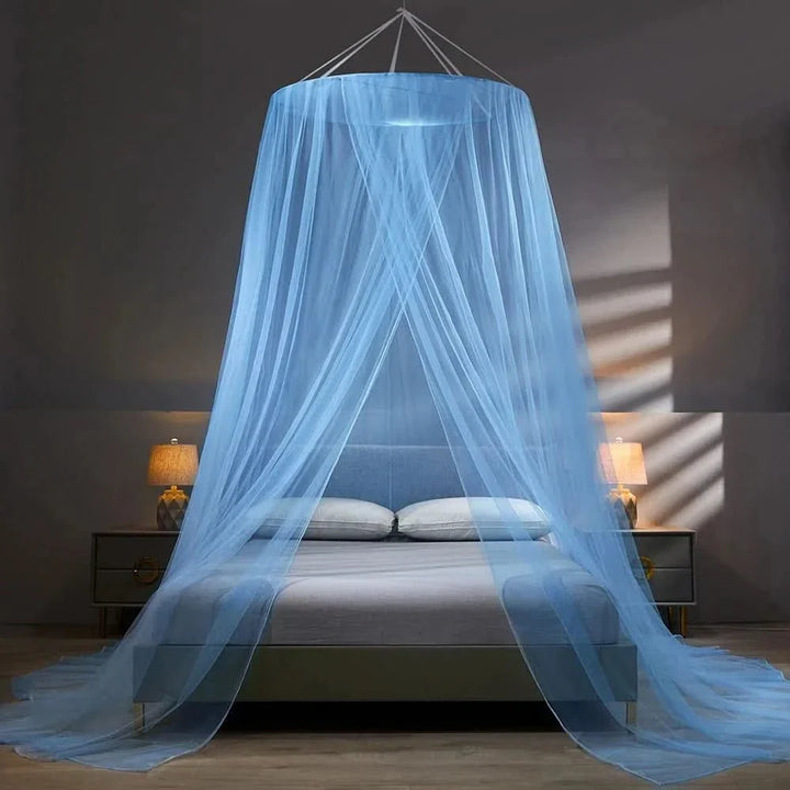 Mosquitera portátil para cama doble, red transpirable para protección de insectos en viajes y hogar.