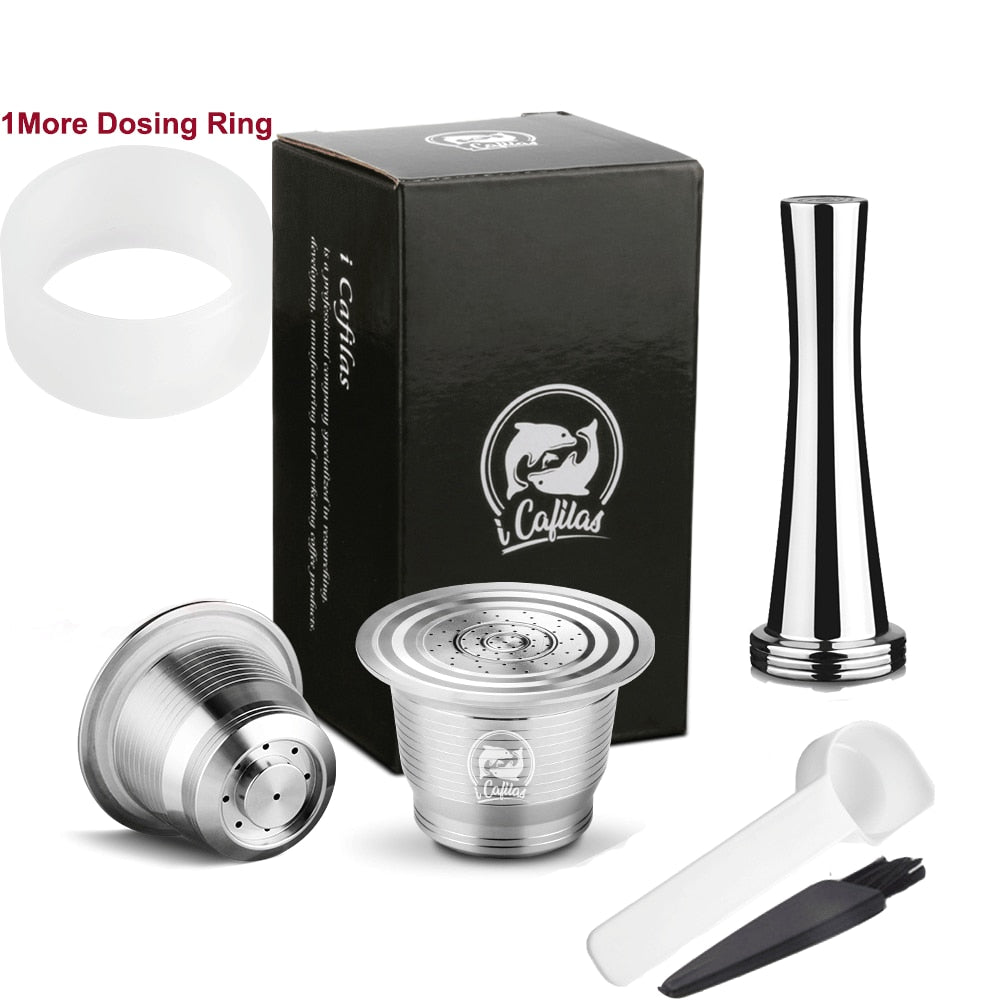 Kit de cápsulas Nespresso reutilizables y sostenibles. Disfruta un café ecológico en casa cada día.