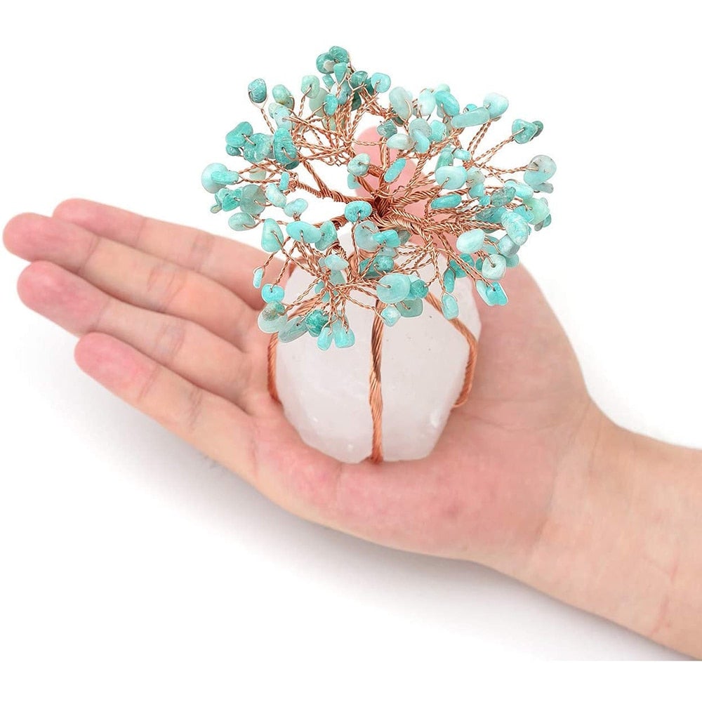 Bonsái de gemas de cristal, un adorno Feng Shui esencial para la armonía y la meditación diaria.